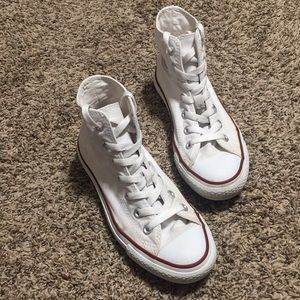 All White Converse High Tops